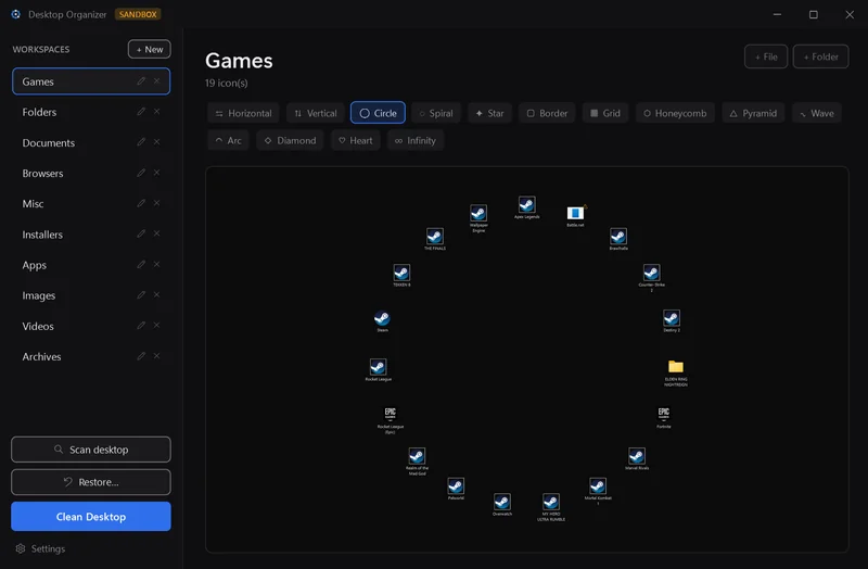Circle arrangement