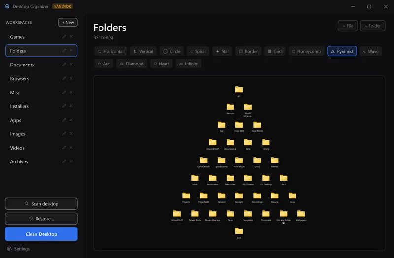 Pyramid arrangement