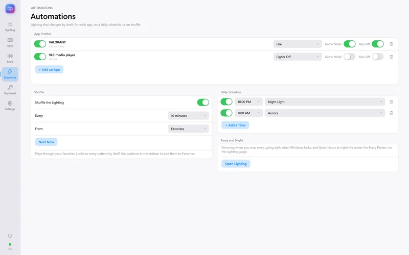 App profiles & schedules