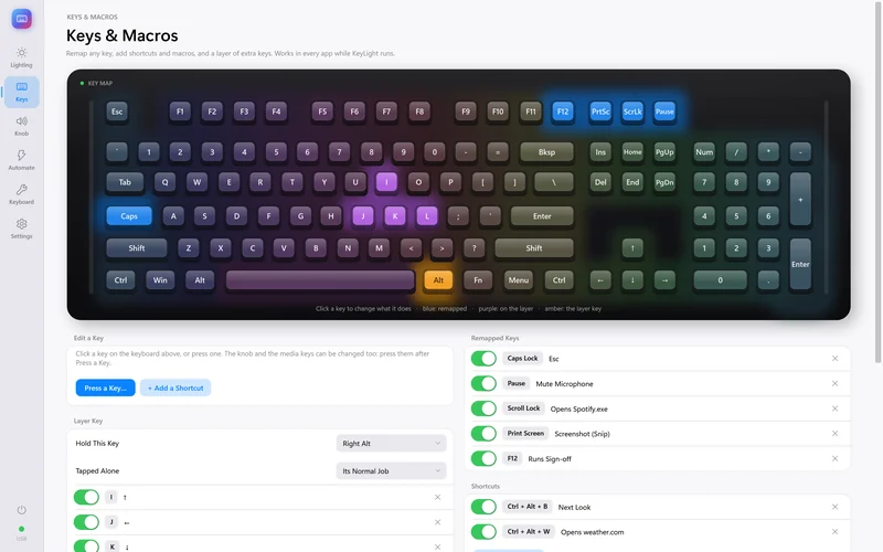 Keys & macros