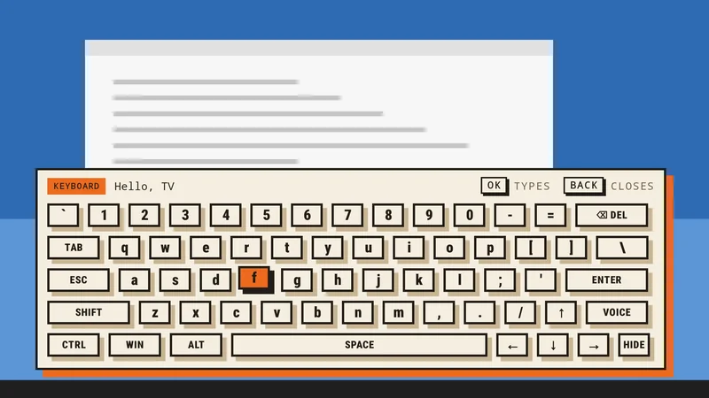On-screen TV keyboard