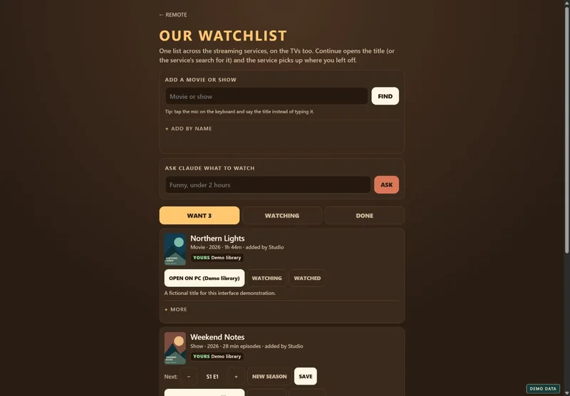 Movie night, organized